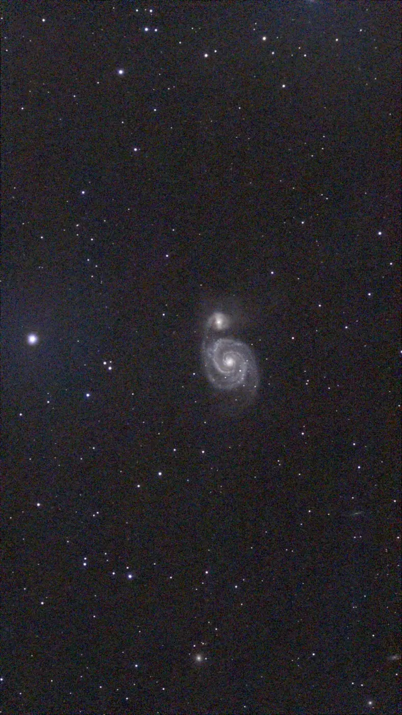 Michael Wilson's capture of the Whirlpool Galaxy and its companion galaxy